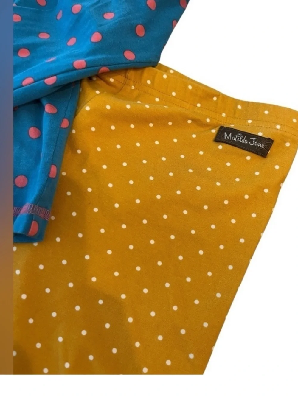Matilda Jane Set Yourself Scrappy Polka Dot Shirt and Pants Outfit Set Sz 14
